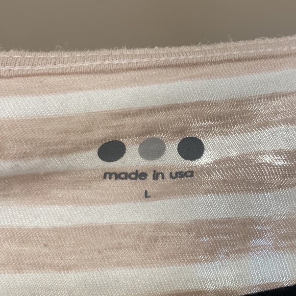 Three Dots Cream and White Stripped Cross Tie Wrap Long Sleeves Top - Picture 4 of 6